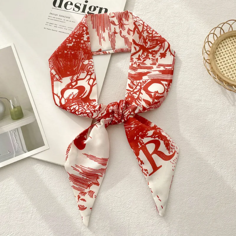 

New Letters Design Tarot Constellation Scarf Fashion Print Elegant Neckerchief Headband Gift