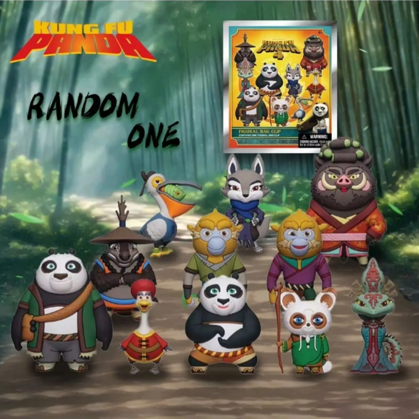 1 unidad de Figura 3D de Kung Fu Panda en Bolsa Sorpresa, Colgante para Bolso, Llavero de Figura de Anime, Artículo Aleatorio para Coleccionistas, Accesorios para Mochila Kering