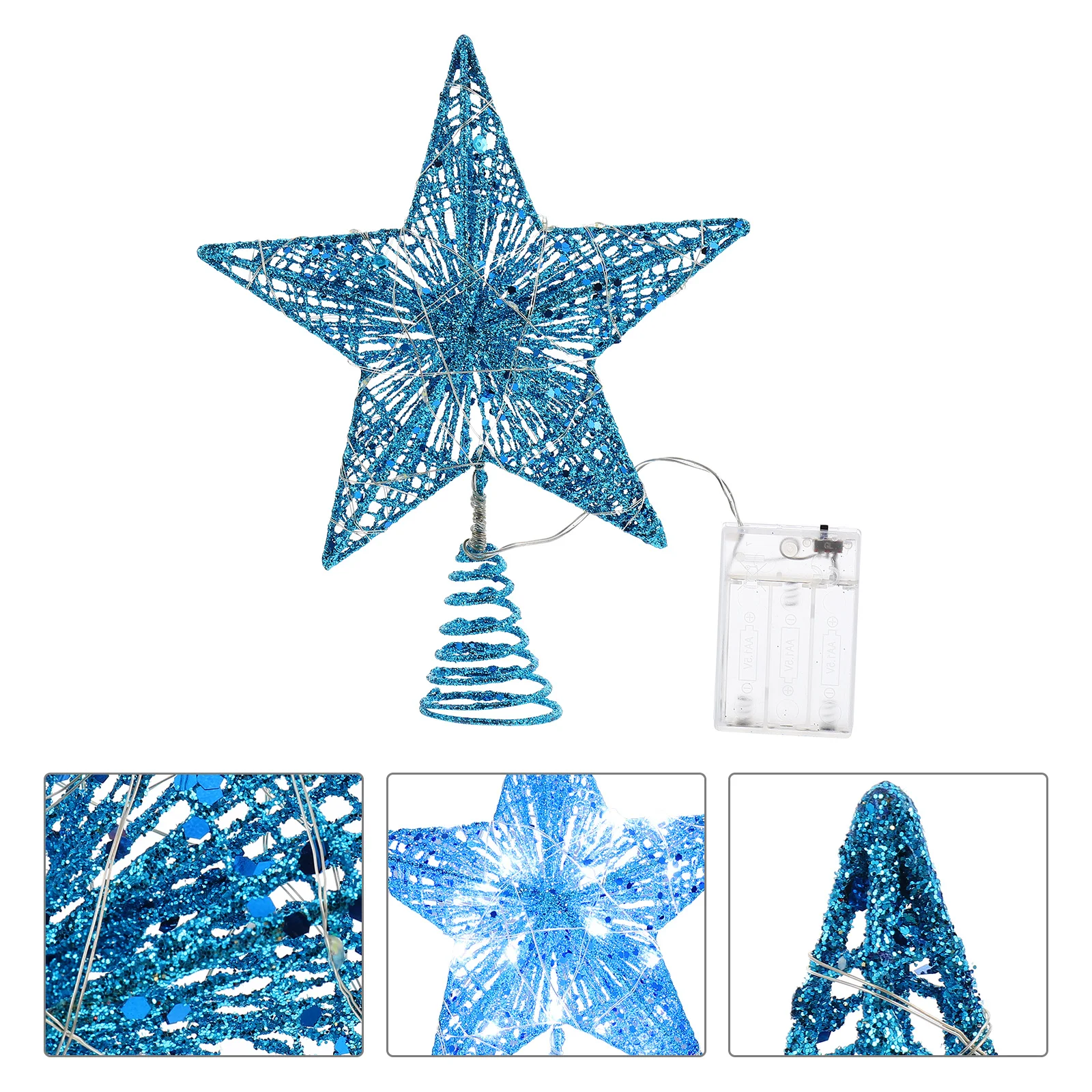 

1Pcs Xmas Tree Star Topper Premium Reusable Iron Pentagram Ornament for Christmas Home Decor Garden Party Wedding Decoration