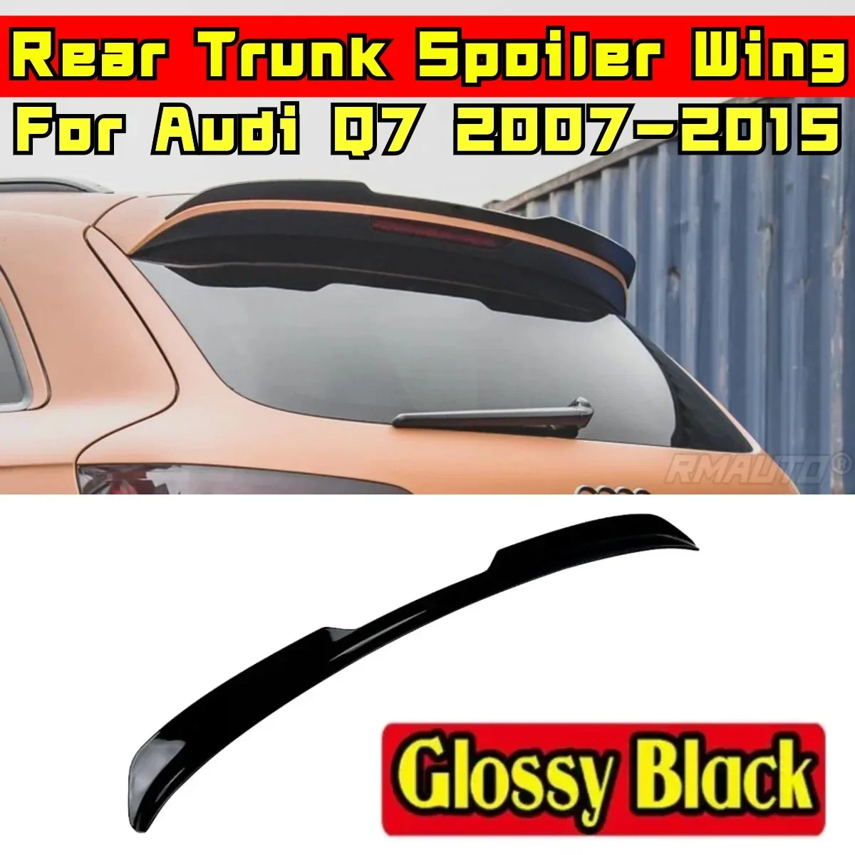 For Audi Q7 2007 2008 2009 2010 2011 2012 2013 2014 2015 Rear Spoiler Wing Body Kit ABS Plastic Car Rear Roof Wing Exterior Part