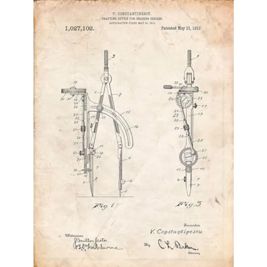 

PP785-Винтажный чертежный циркуль из пергамента, по патенту 1912 года, постер-принт - Cole Borders, 18 x 24 дюйма