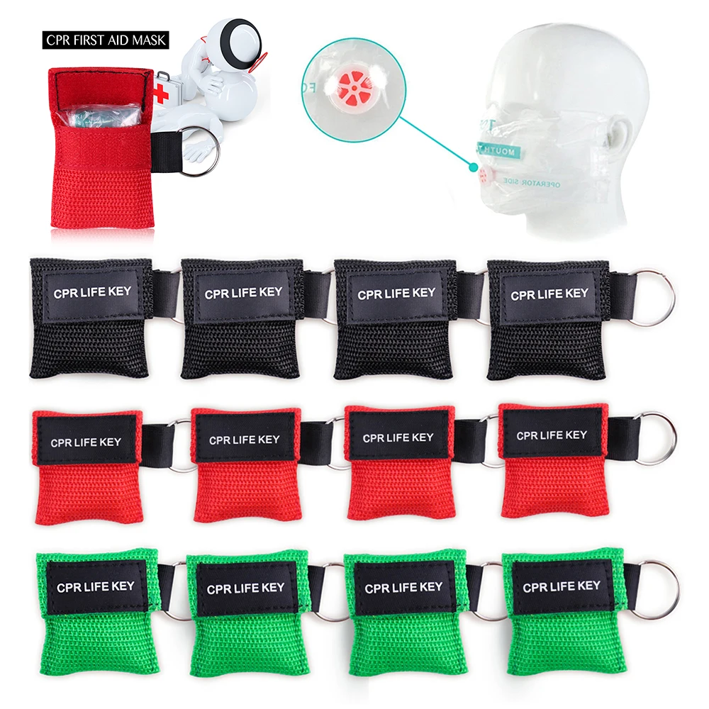 Disposable CPR Face Shield Keychain One-way Valve First Aid Emergency Resuscitator for First Aid Outdoor Rescue