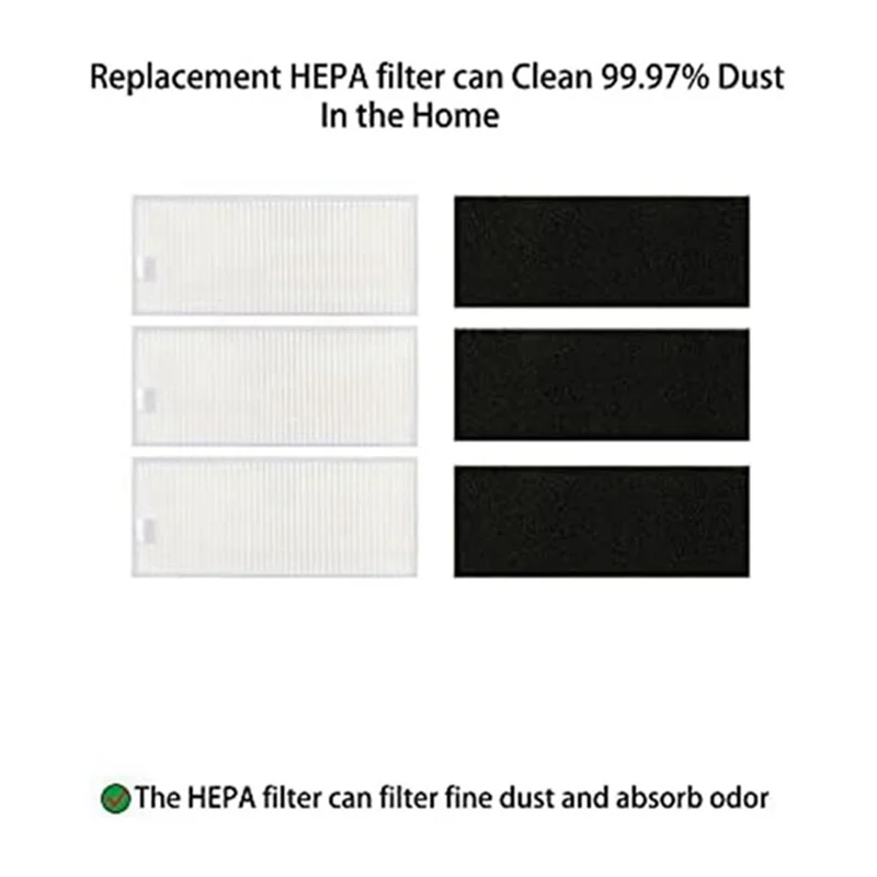 KEOL-cepillo lateral principal, piezas de repuesto para limpiador de bolsas de polvo, trapo, 6 uds. Para Robot aspirador autovaciado Yeedi K650