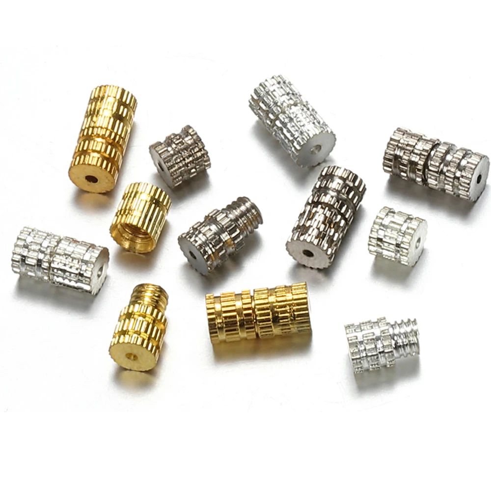 100pcs Cylinder Connector Fasteners Clasp for Necklace Bracelet Jewelry Making DIY Wholesale