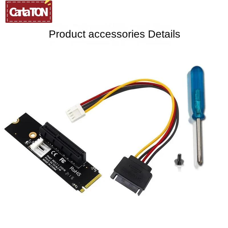 Newest NGFF M.2 To PCI-E 4X Riser Card M2 M Key To PCIe X4 Adapter with LED Indicator SATA Power Riser for Bitcoin Miner Mining