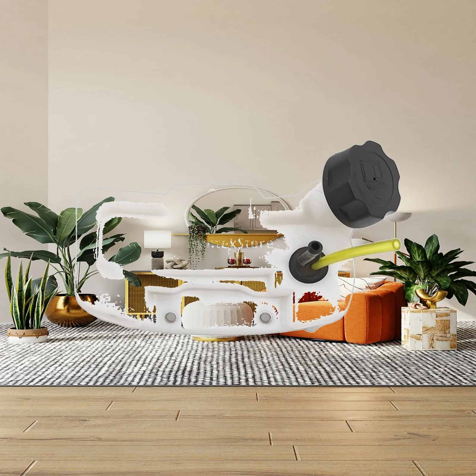 Hedge Trimmer Gas Tank Replacement Petrol Tank with Lines for Repair