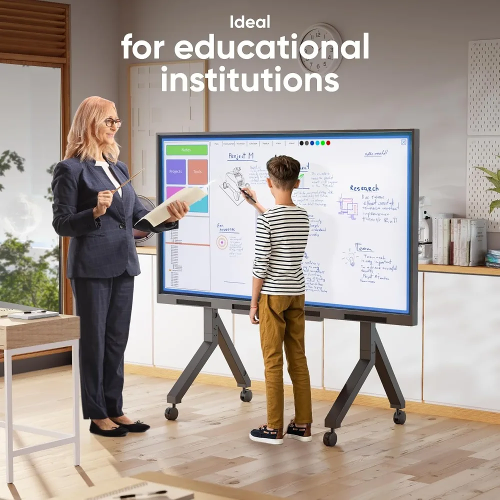 حامل تلفزيون متنقل من Onkron لأجهزة التلفاز مقاس 70-110 بوصة يصل إلى 266 رطلاً، حامل تلفزيون محمول قابل للتعديل مع عجلات، ماكس فيسا 1000x800، he