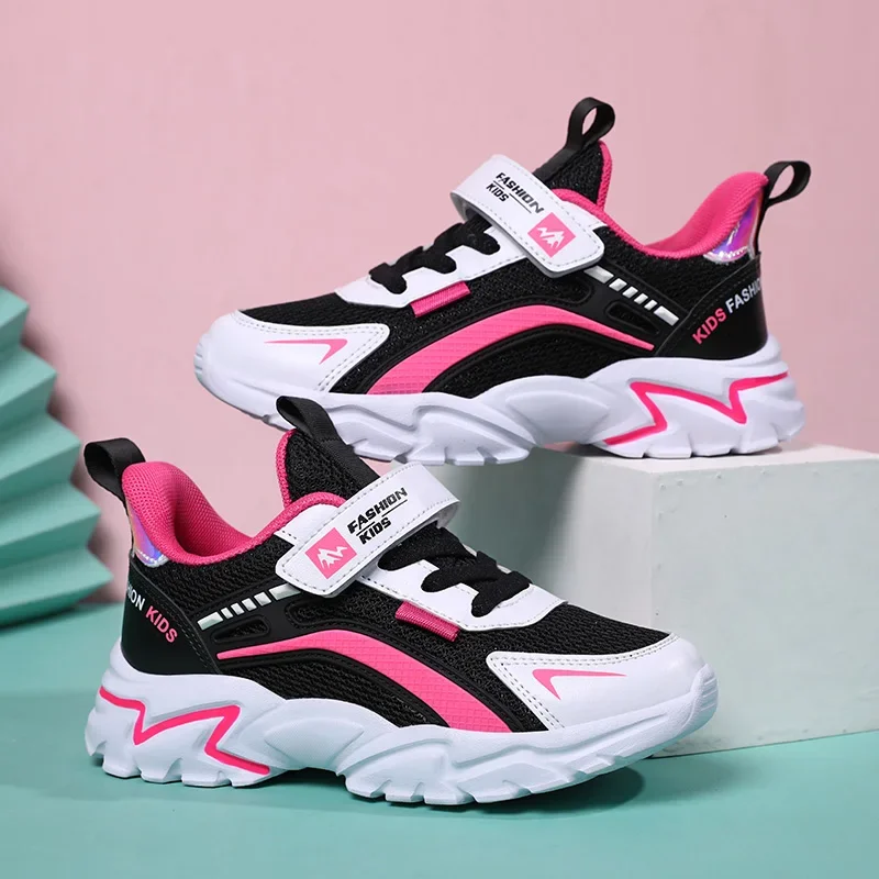 

Children Casual Pink Girls Shoes Breathable Mesh Sneakers Spring Student's Kids Boys Running Shoes Lightweight Girls Sport Shoes