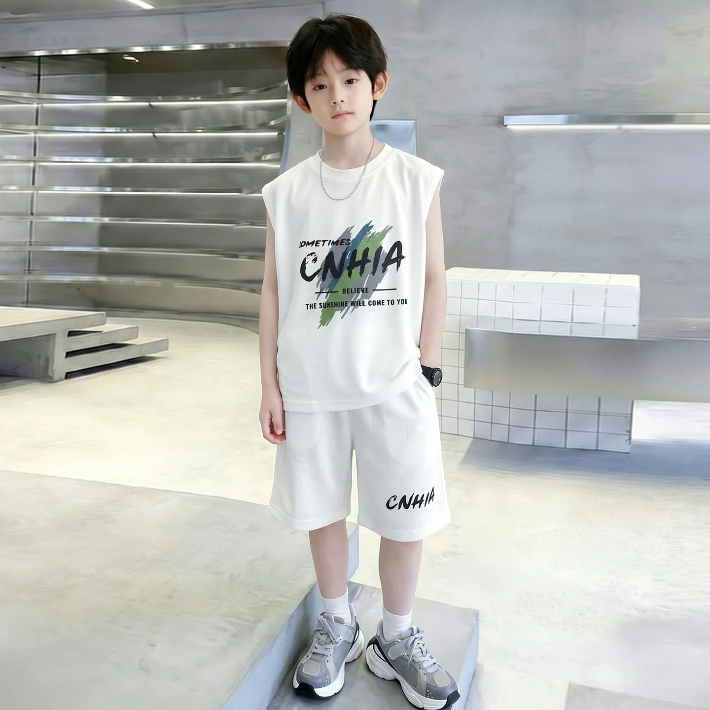 Summer Boys Basketball Jerseys New Fashion Vest + Shorts 2Pcs Boys Clothing Sets Teenagers Kids Clothes 5 6 8 10 12 14 Years