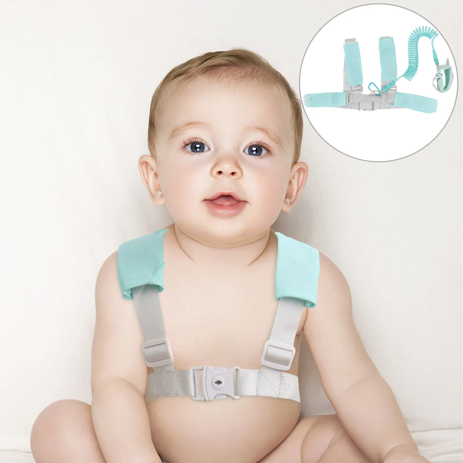 

1Set Anti- Safety Harness with Adjustable Shoulder Straps and Wrist Band Reflective Traction Rope for Toddlers in