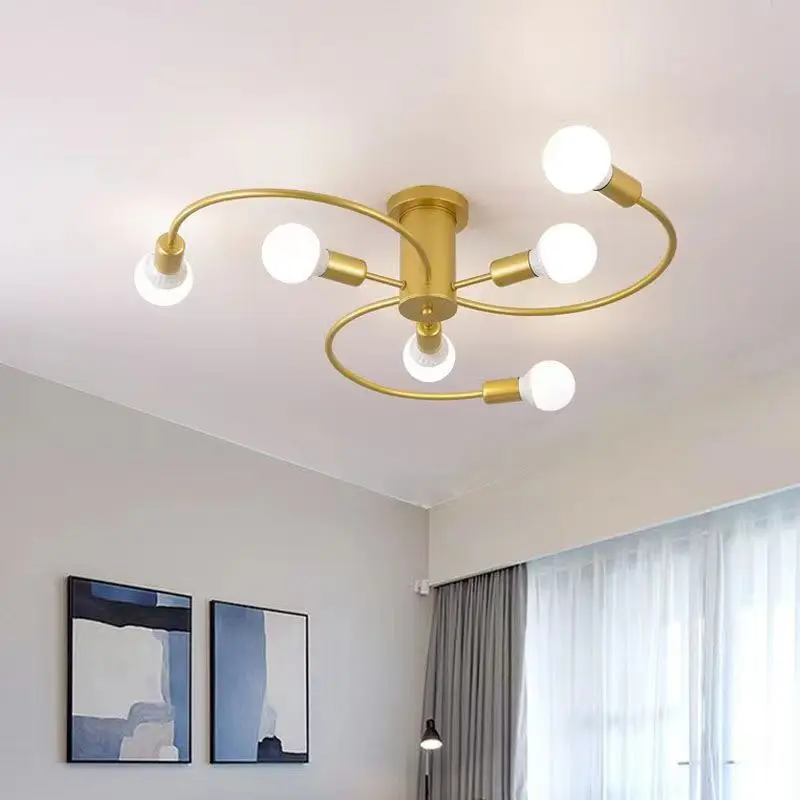 Lampada da soffitto moderna semplice lampada a sospensione moda lampadario a LED per soggiorno decorazione camera da letto lampada in ferro battuto