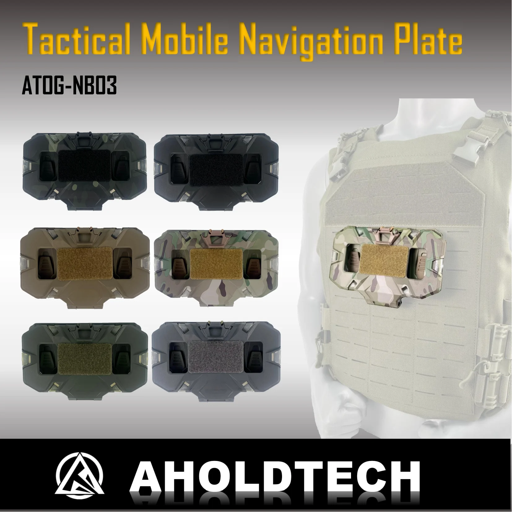 Aholdtech Tactical Universal Lightweight Molle Mobile Navigation Plate Chest Hanging Mobile Holder Folding Phone Bag