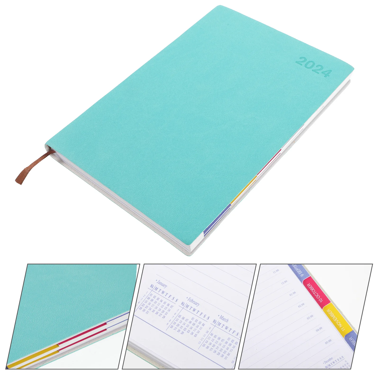 

2024 Agenda Book English Planner Year Notepad Convenient Academic Calendar Notebook Paper Portable