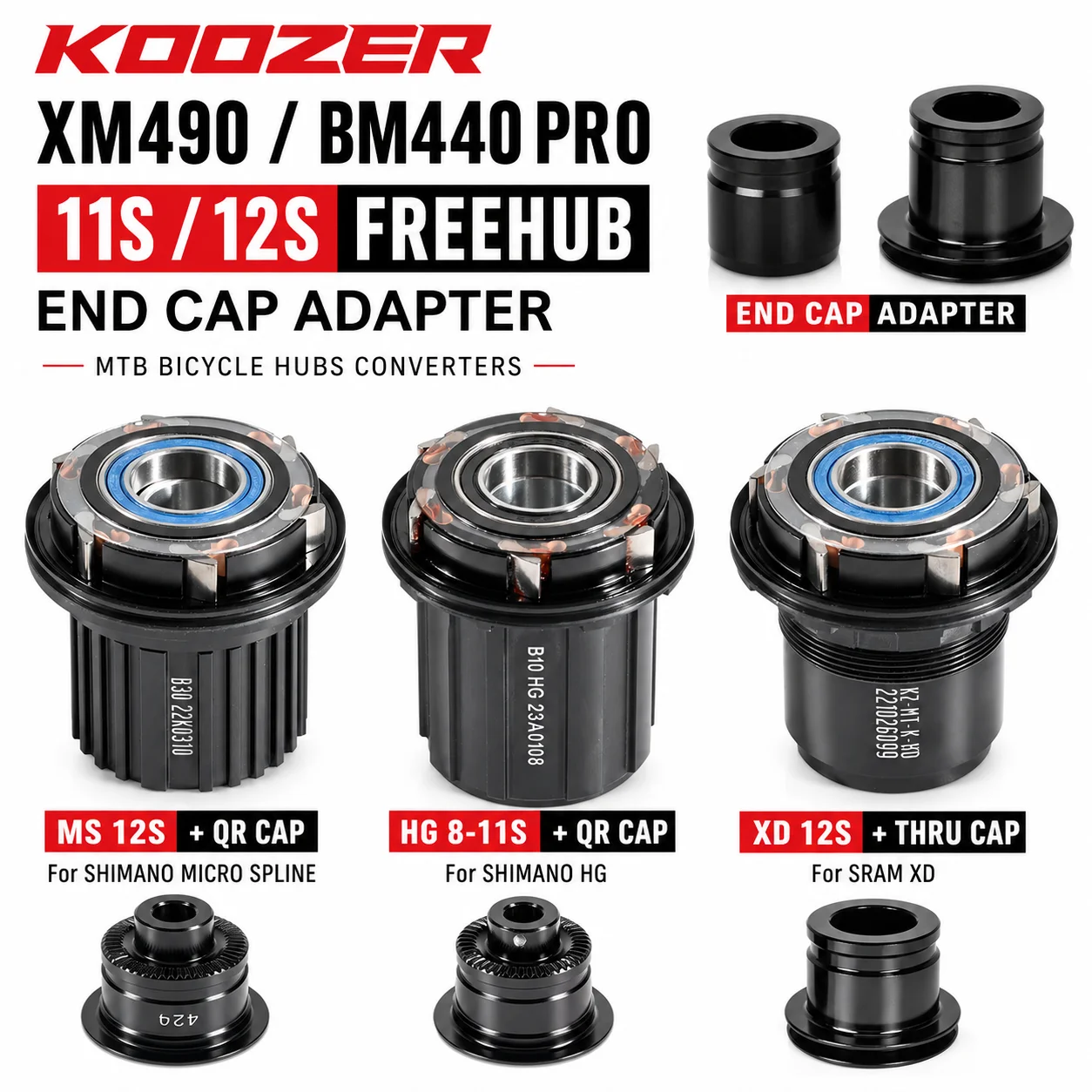 Koozer 11S 12S Freehub XM490 BM440 PRO MTB Bicycle Hubs Converters Mountain Bike End Cap Adapter 8 9 10 11Speed XD