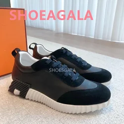 Classic Handmade Cowhide Lace Up Casual Sports Shoes 2024 New Mixed Color Tennis Flat Shoes Sports Shoes Popular Women's Shoes