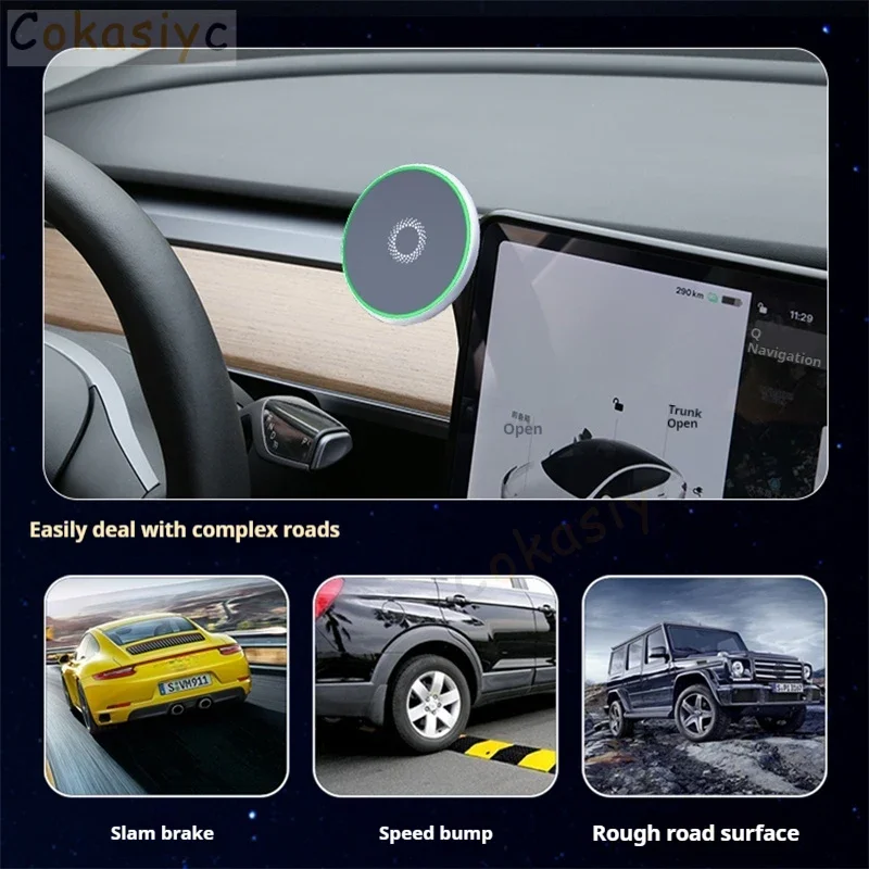 Car Phone Holder Wireless Charging Magnetic Phone Holder Car Magsafe Support Accessories For Porsche Cayenne 2024