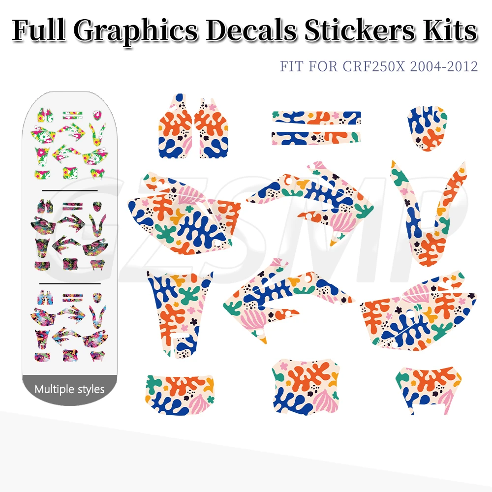 

Fit for Honda CRF250X 2004-2012 2005 2006 07 08 09 10 11 CRF 250X Motorcycle Background Decal Graphic Sticker Deco Kits