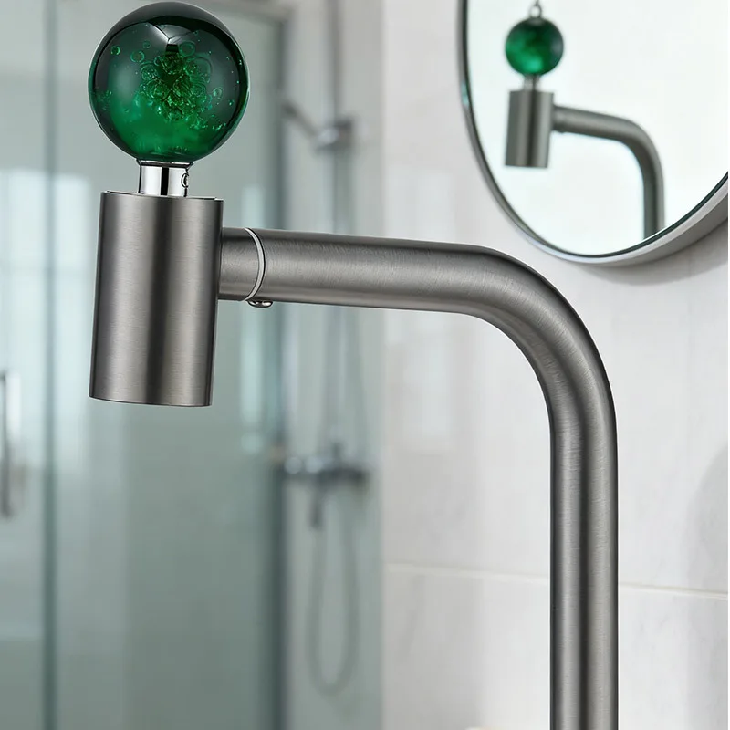 304 Stainless Steel Single Cold Basin Faucet Rotating Two Speed Switchable Detachable Wash Anti Splash Water Tap
