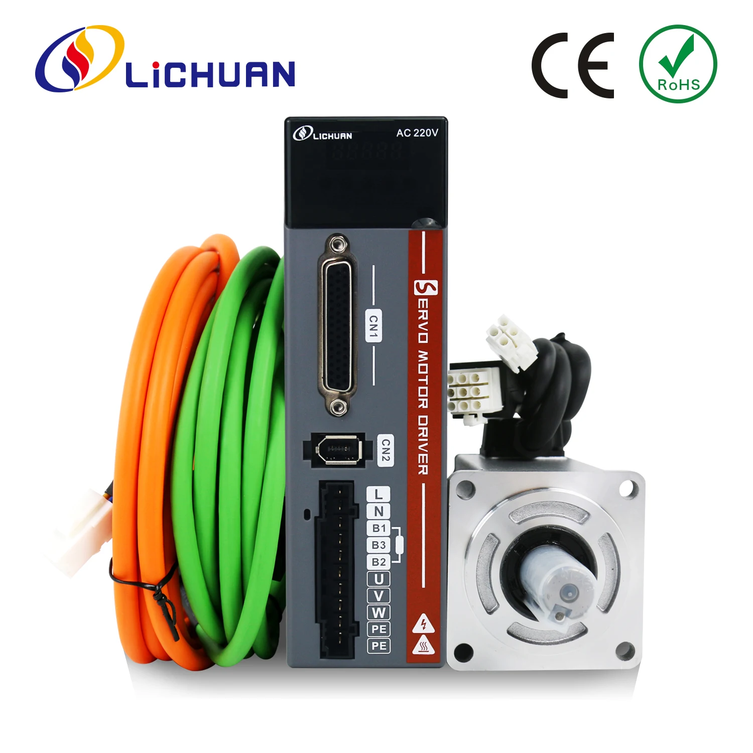 Lichuan A5 200W 400W 600W 750W 1000W AC Servo Motor Controller Driver Kit 220V 3000RPM IP65 AC Servo Motor Driver Controller Kit