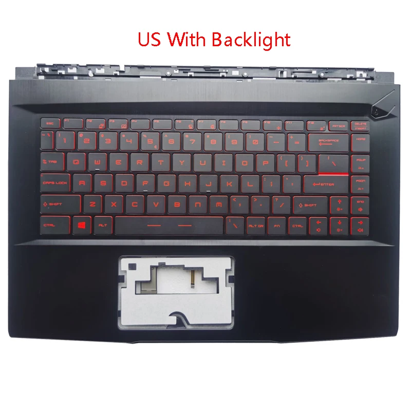 Teclado retroiluminado de ee. Uu./español/ruso para MSI GF63 8RC 8RD MS-16R1, con reposabrazos, funda superior, nuevo, MS-16R4