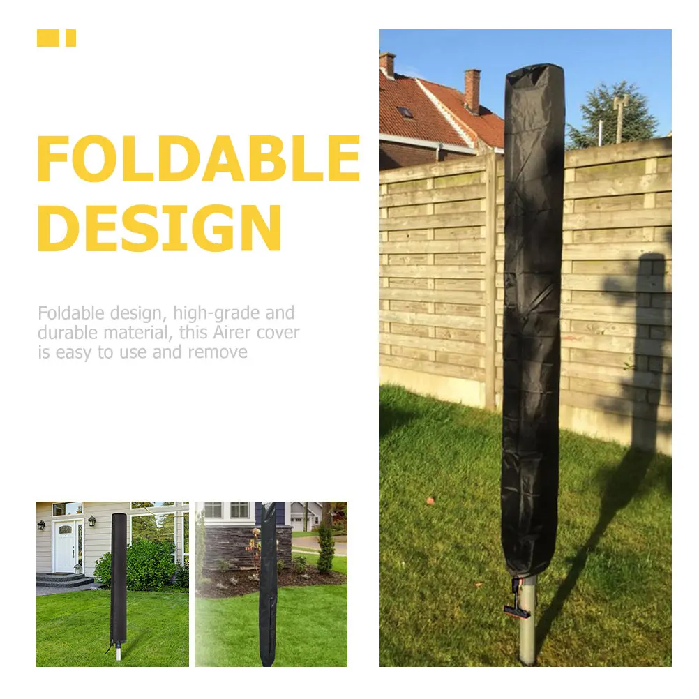 

Umbrella Drying Rack Cover 30x30x168cm Black Outdoor Waterproof Foldable Airer Cover for Clothes Dryer Patio Garden Storage