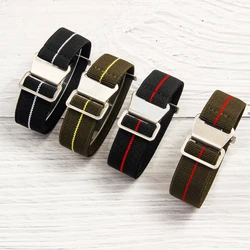 For Tudor Rolex Omega Water Ghost Small Red Flower Universal Style Parachute Elastic Sweatproof Nylon Watch Strap 18 20 22mm