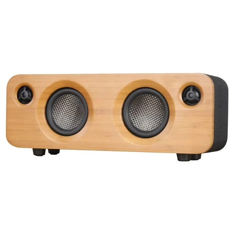 Retro Bamboo Speaker Home Computer Subwoofer TWS Waterproof Fabric Portable Wireless Bluetooth Speaker