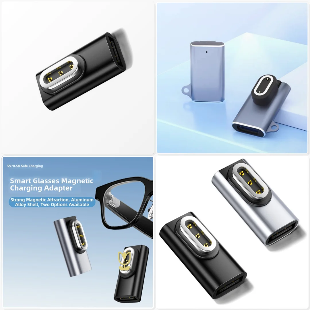 USB C Magnetic Charging Adapter for Rokid AI Glasses Smart Glasses Dock Station Intelligent Accessories Charger Stand