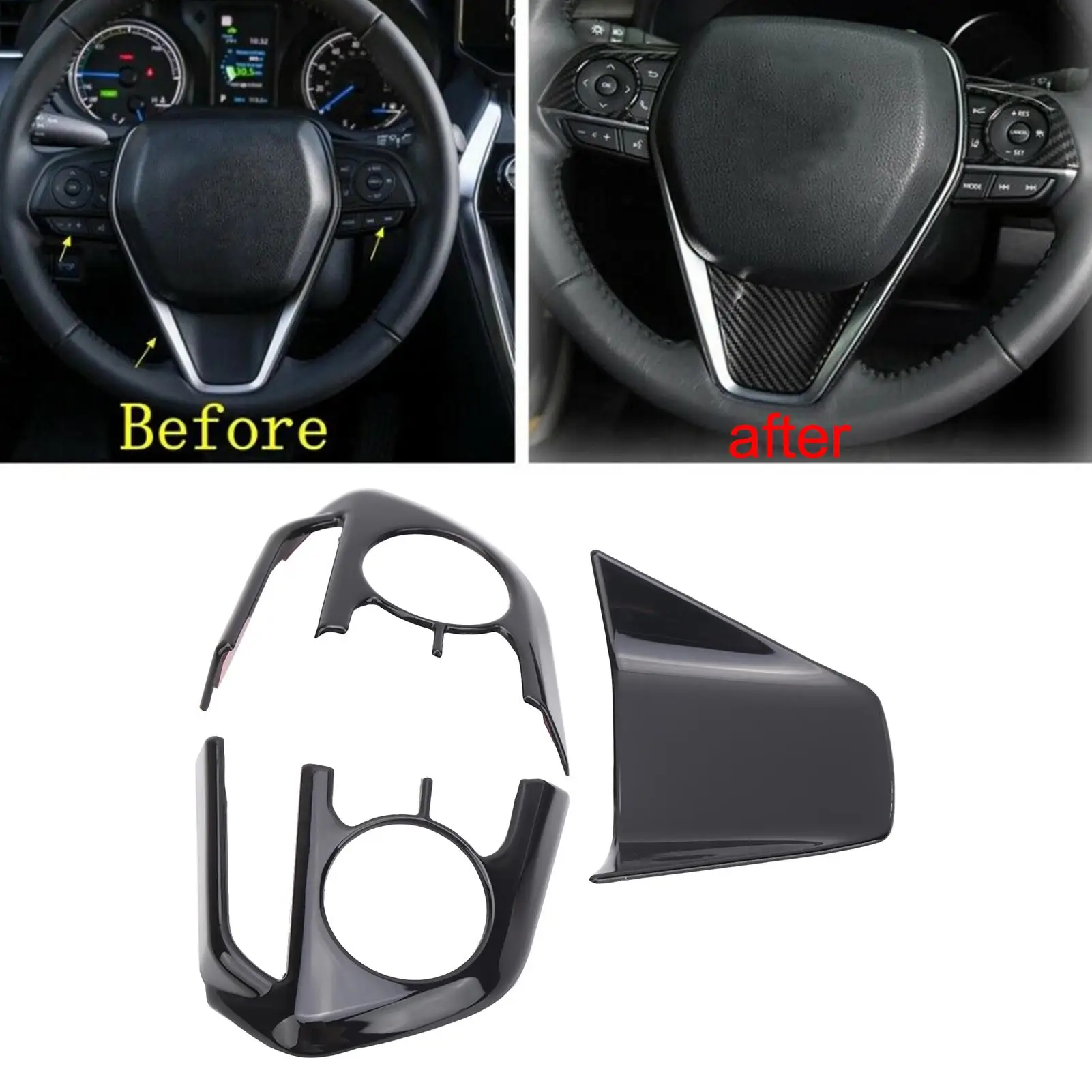 صالح لتويوتا هارير ل فينزا XU80 2020 2021 عجلة توجيه سيارة غطاء إطاري زر التحكم مجموعة الكسوة اكسسوارات السيارات الداخلية #2