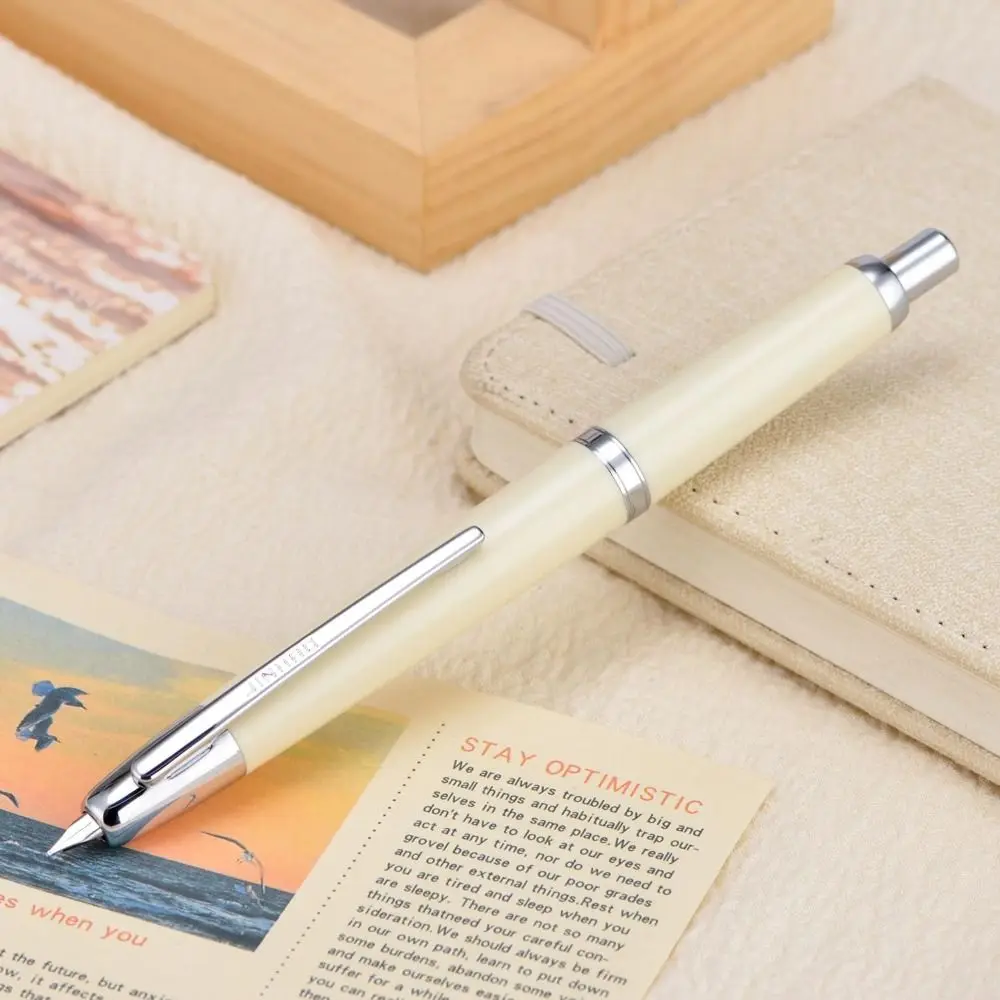 Stylish Retractable Press Fountain Pen Smooth Writing EF/F Nib Ink Converter Pen with Clip Click Fountain Pen Writing Supplies