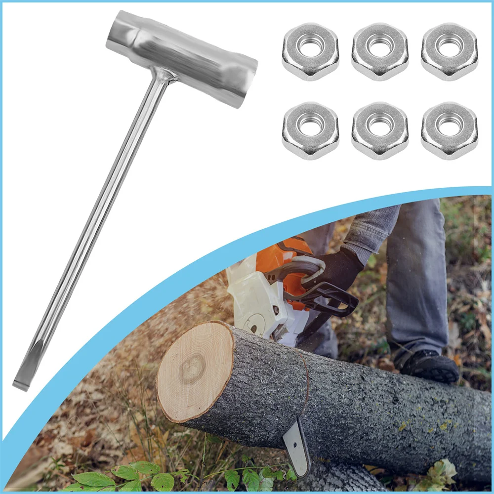 13x19mm Motosega Chiave Scrench w 6 Bar Dadi Per Stihl 017 018 019 020 021 023 024 025 026 028 034 Strumenti di Riparazione