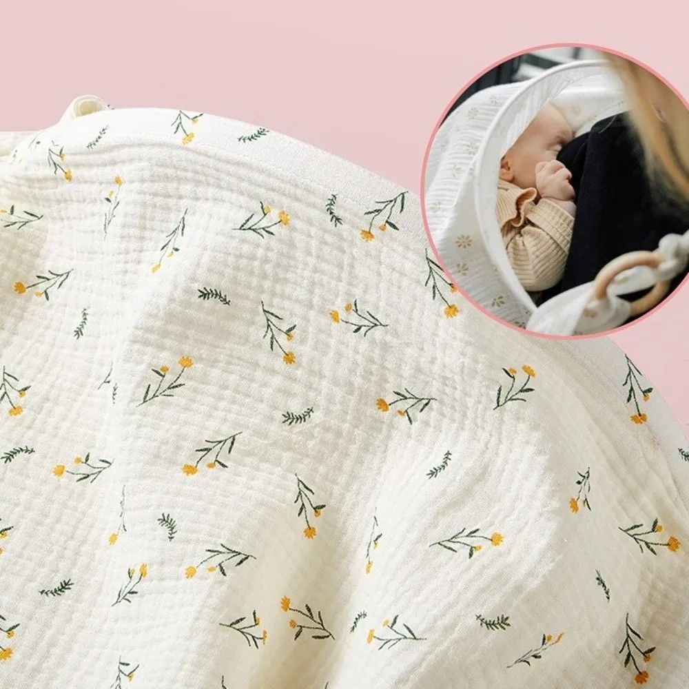 Cotton Breastfeeding Nursing Cover Adjustable Breathable Breast Feeding Blanket Arch Neckline Multi-purpose Use
