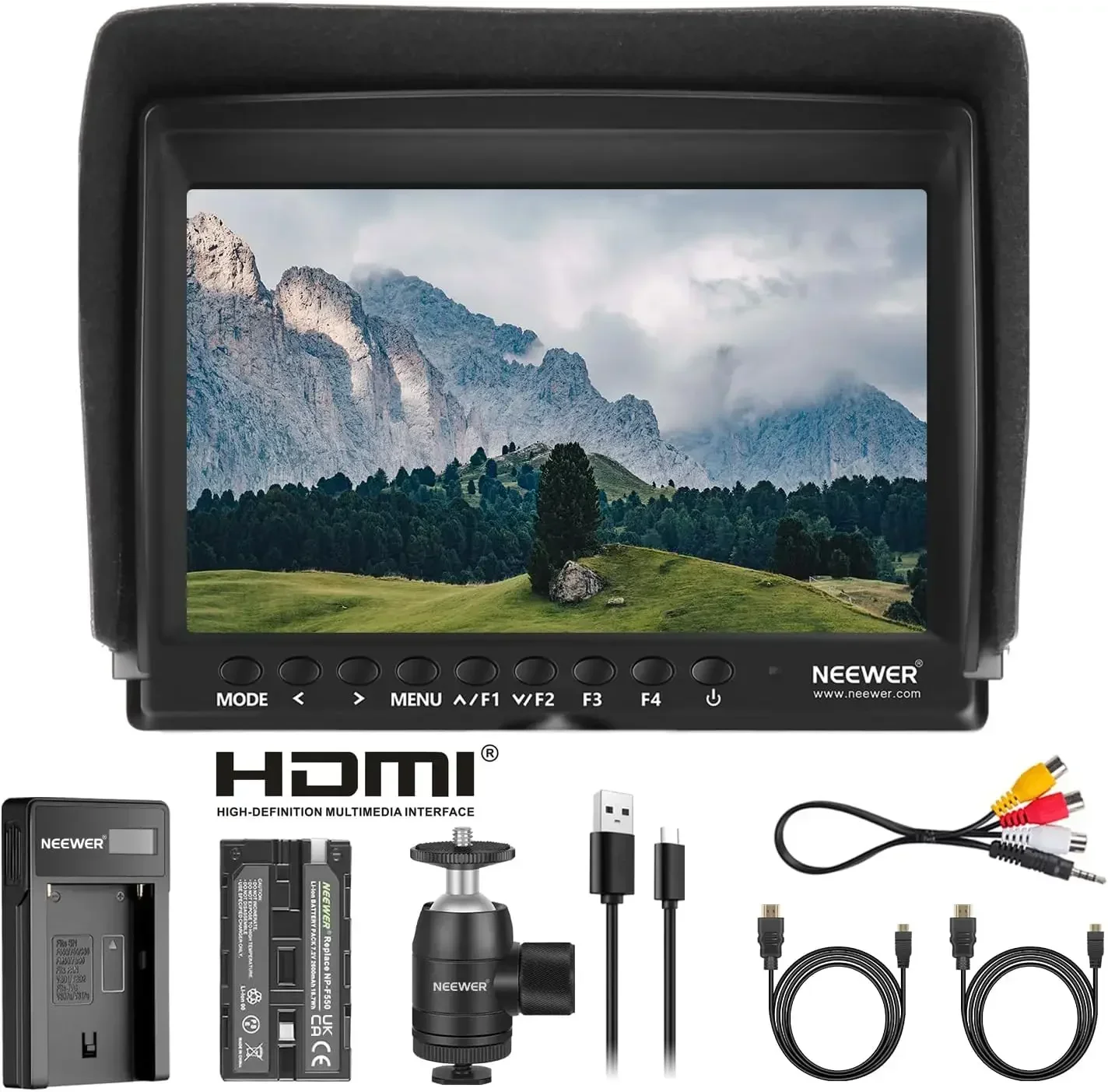 NEEWER F100 7 Inch HD Camera Field Monitor Kit 2