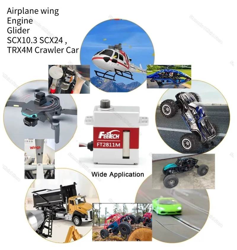Feetech FT2811M 8.4V 12kg Coreless 0.054s HV Full Metal 180 Angle Digital Servo For TRX4MT trx4m 1/18 RC Car Crawler Airplane