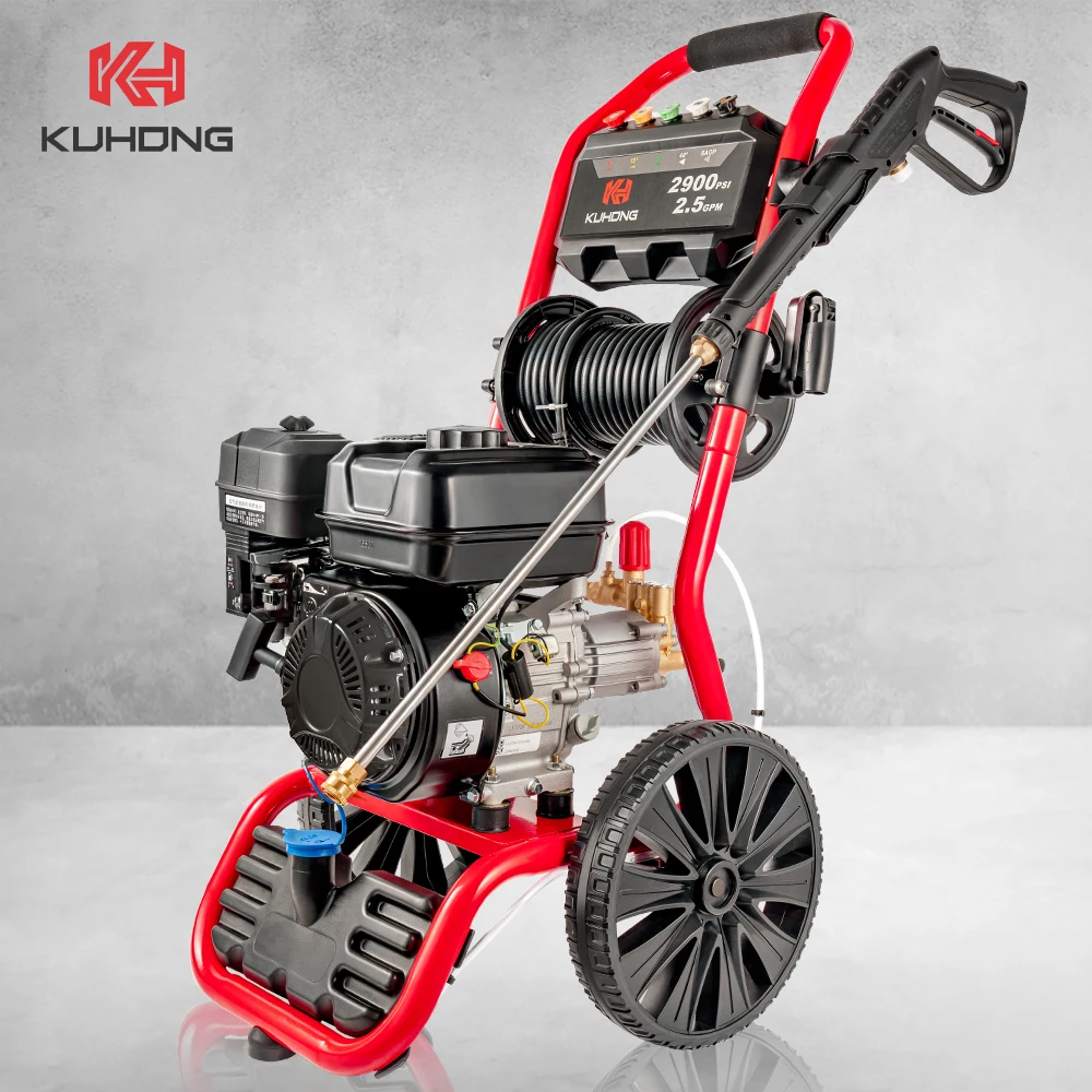 Kuhong Commercial Petrol High-Pressure 180Bar 2600psi Pressure Washer Machine New Manual Cold Water Cleaning Plastic Material