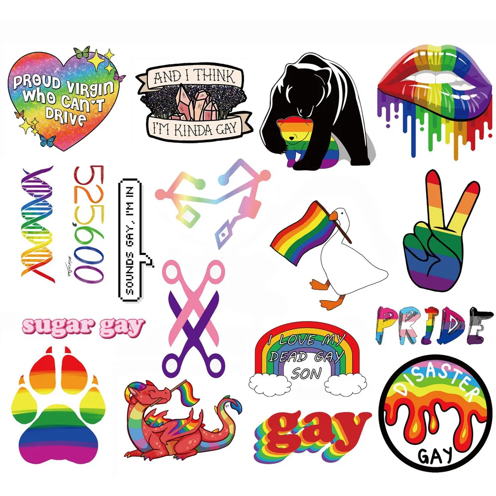 Lot de 10, 30 ou 50 autocollants arc-en-ciel amusants, Graffiti, Gay Pride, étanche, pour bagages, téléphone portable, vélo, voiture, guitare