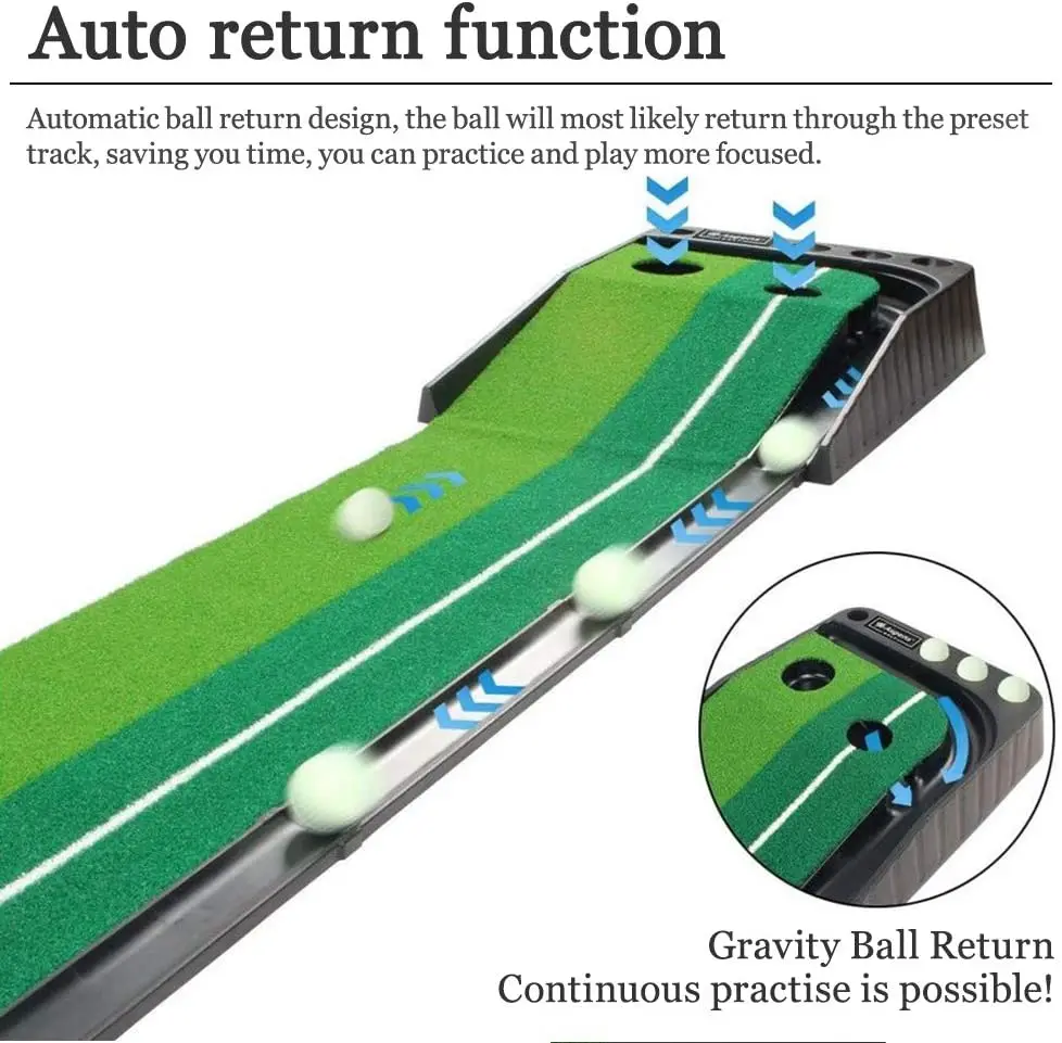 Heavy Duty Hot Sell Indoor Outdoor Portable Auto Ball Return Golf Putting Green Practice Mat