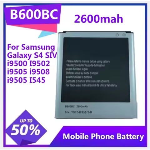 B600BC Battery For Samsung Galaxy S4 SIV i9500 I9502 i9505 i9508 i9505 I545 i337 L720 R970 M919 2600mAh Battery
