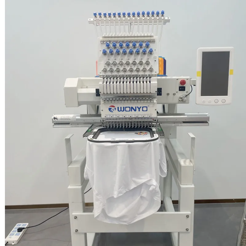 360*200mm 15 Needles Single Head High Speed Automatic Computerized Embroidery Machine New Cap Hat Flat Embroidery Machine