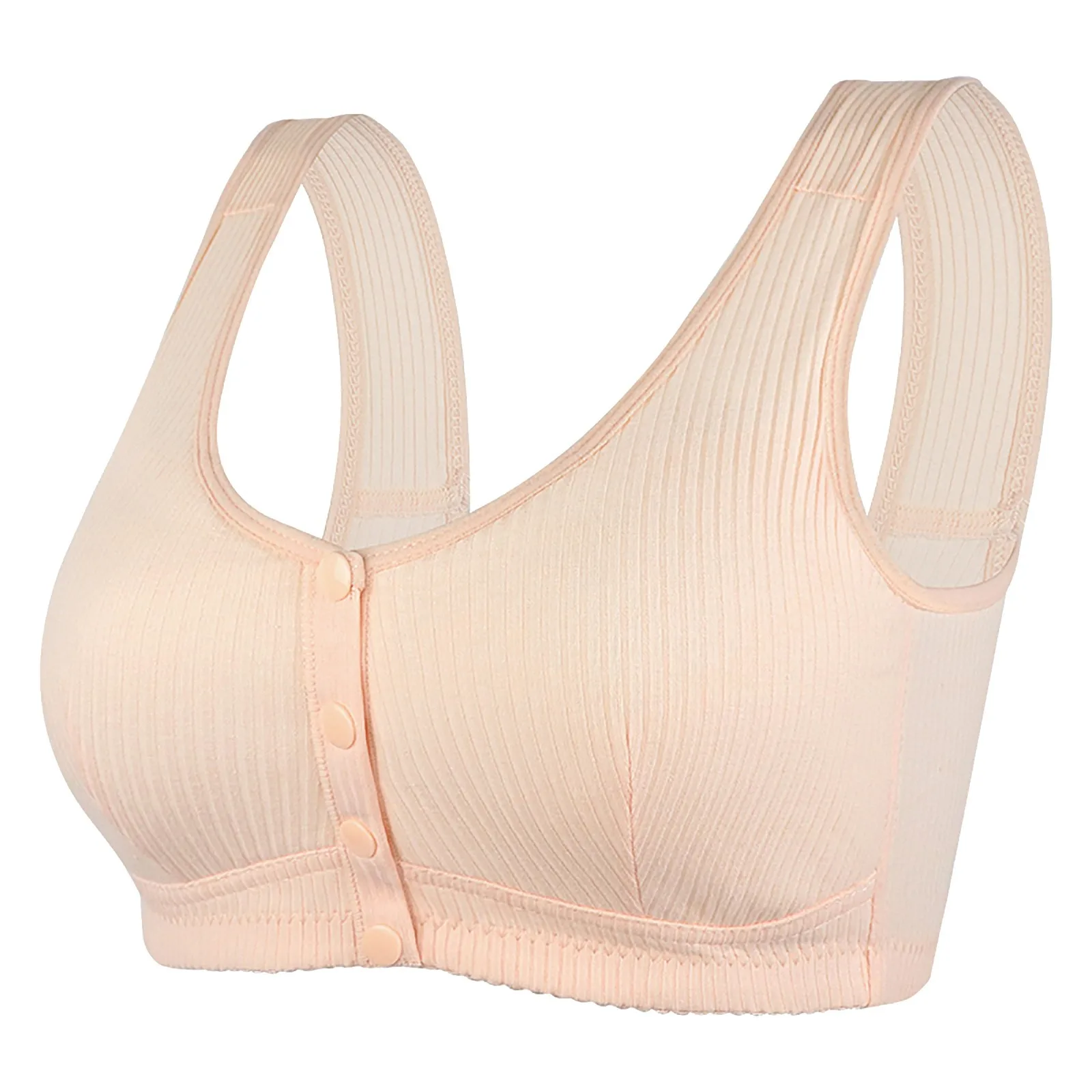 Women Front Open Buckle Bra Underwear Brassiere Large Size Bra Without Steel Ring Thin Section Vest Type Mom breathable Brassie