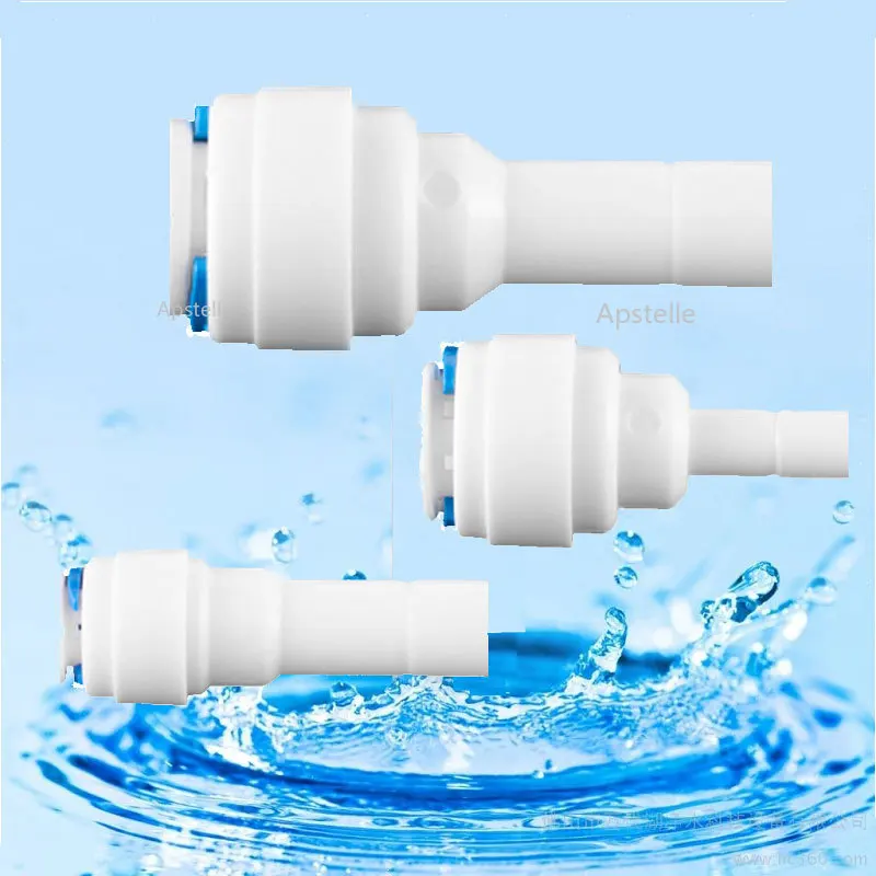 RO Water Plastic Pipe Fitting Straight 1/4" 3/8" OD Hose Connection 1/4" Stem Quick Coupling Reverse Osmosis Aquarium System