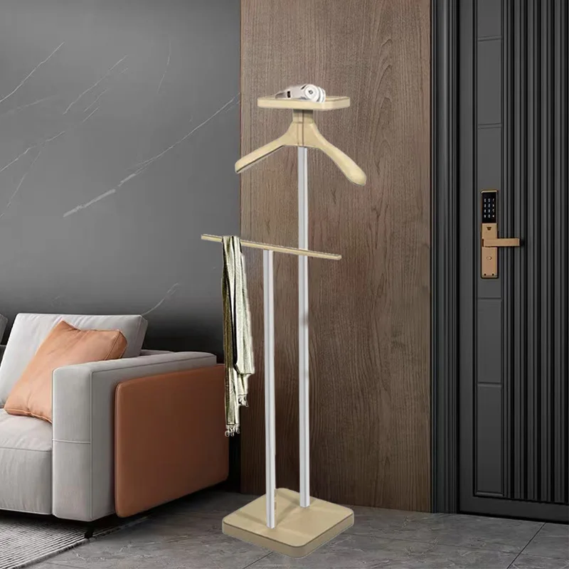 

Hot Sale Home Storage Entrance Clothes Shelf with Shelving Hanger Space Saving Multifunctional Leather Metal Standing Coat Rack