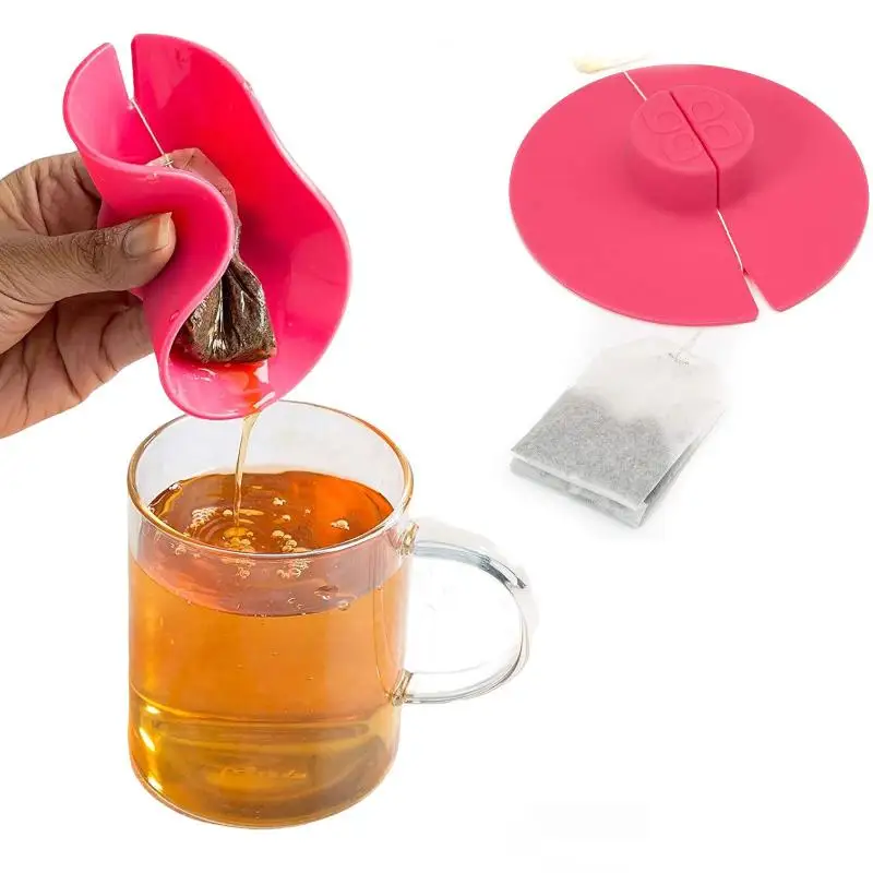 Reusable Silicone Tea Bag Squeezer Holder Non-slip Grip Easy Clean for Kitchen Home Daily Tea Making