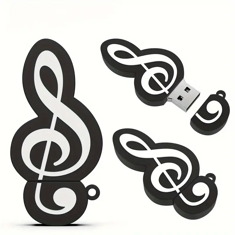 Бесплатный пользовательский цветной логотип, черная музыкальная нота, модель USB2.0, высокоскоростной Флэш-накопитель 2 ГБ, 4 ГБ, 8 ГБ, 16 ГБ, 32 ГБ, 64 ГБ, 128 ГБ