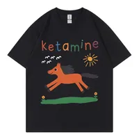 Funny Ketamine Horse Meme T-shirt Men Women Clothing Harajuku Y2k Short Sleeve T Shirts Summer Fashion Casual T-shirts