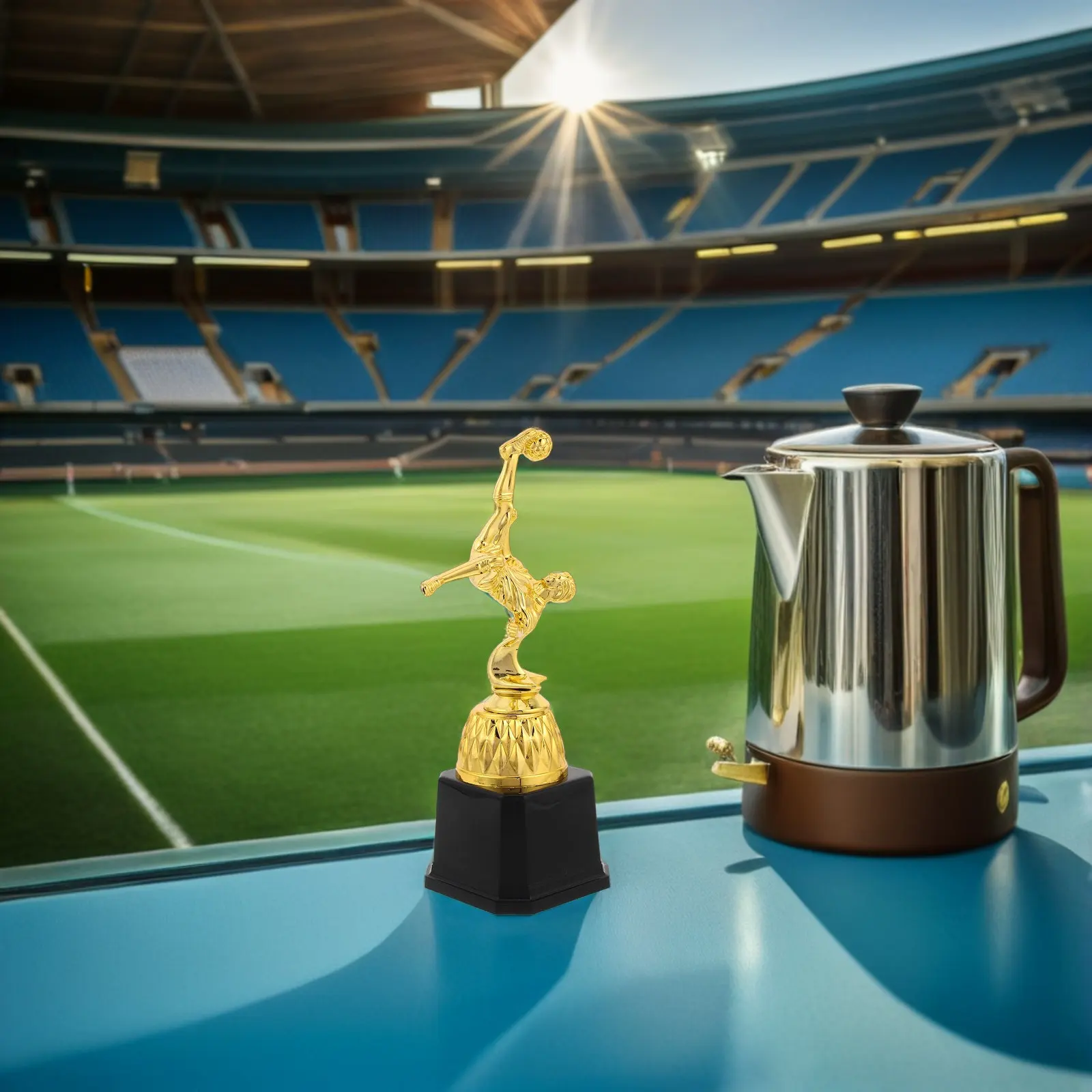 Plastic Soccer Award Trophy Sport Cup Trophy Gold Football Stable Base Sports Competition Tournament Team Championship