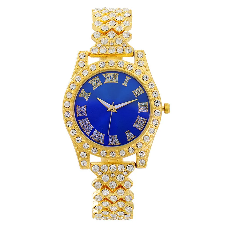 Iced Out Watch for Women Luxury Simple Fashion Round Dial Green Female Bracelet Diamound Crystal Wristwatches Ladies Gifts Colok