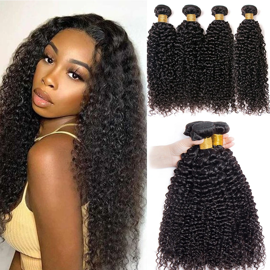 

Kinky Curly Bundles Human Hair Brazilian Curly Hair Bundles 12A Hair Extensions 1/3/4pcs Deep Curly Weaving Hair Weave Bundles