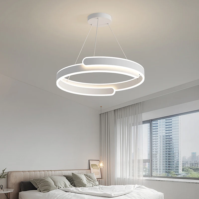 2024 Modern Led Chandelier Home Lighting Brushed Large Rings Ceiling Mounted Chandelier Lighting Hanging Lamp Lighting Decor