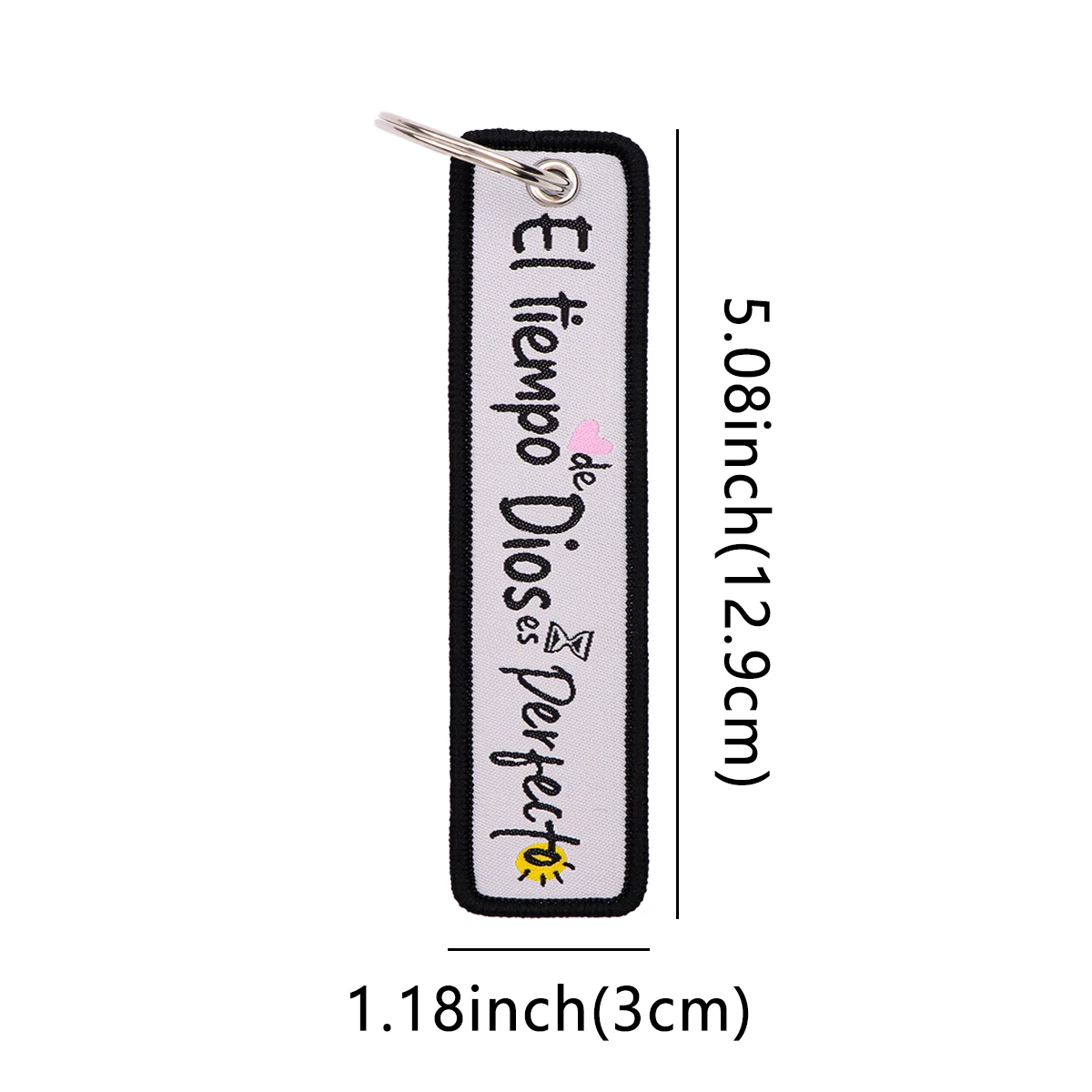 Quotations Embroidery Key Fobs Holder Key Tag Men Women Jet Tags Key Ring Key Chain for Motorcycles Key Accessories
